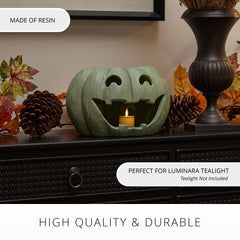 Sage Jack-o'-lantern Pumpkin Tealight Holder